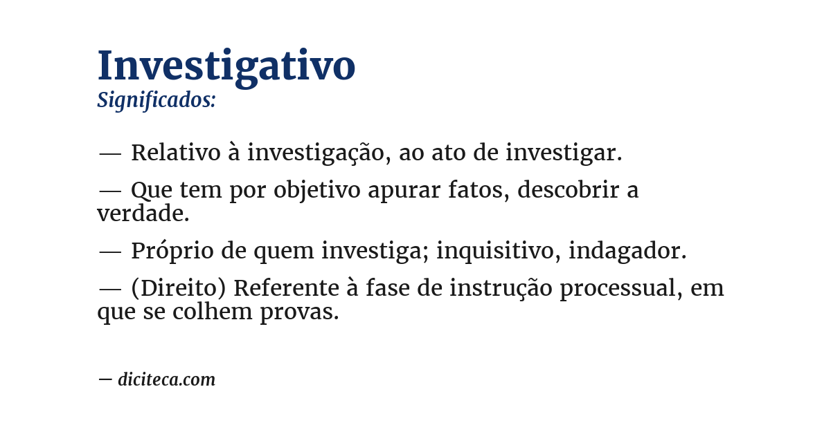 Significado de investigativo