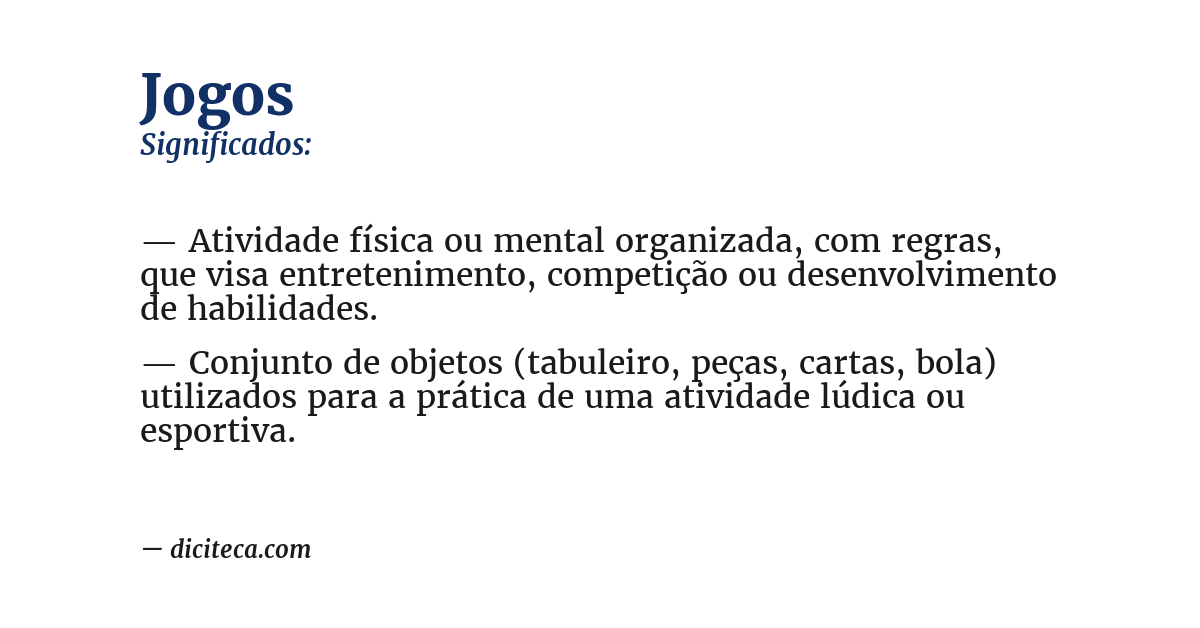 Significado de jogos