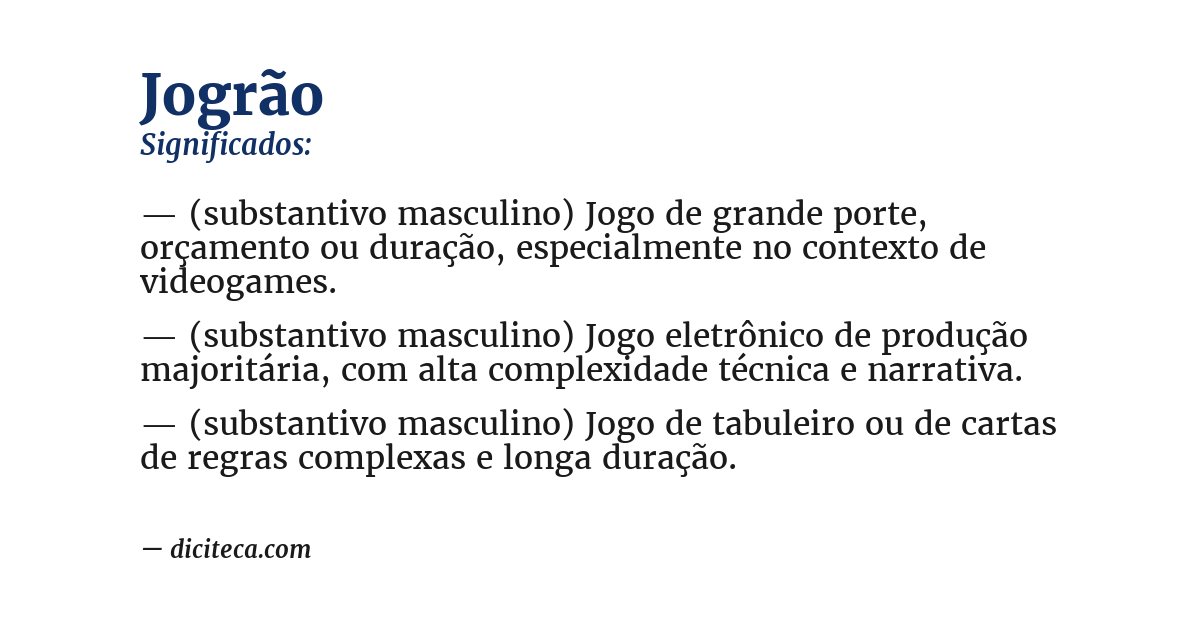 Significado de jogrão