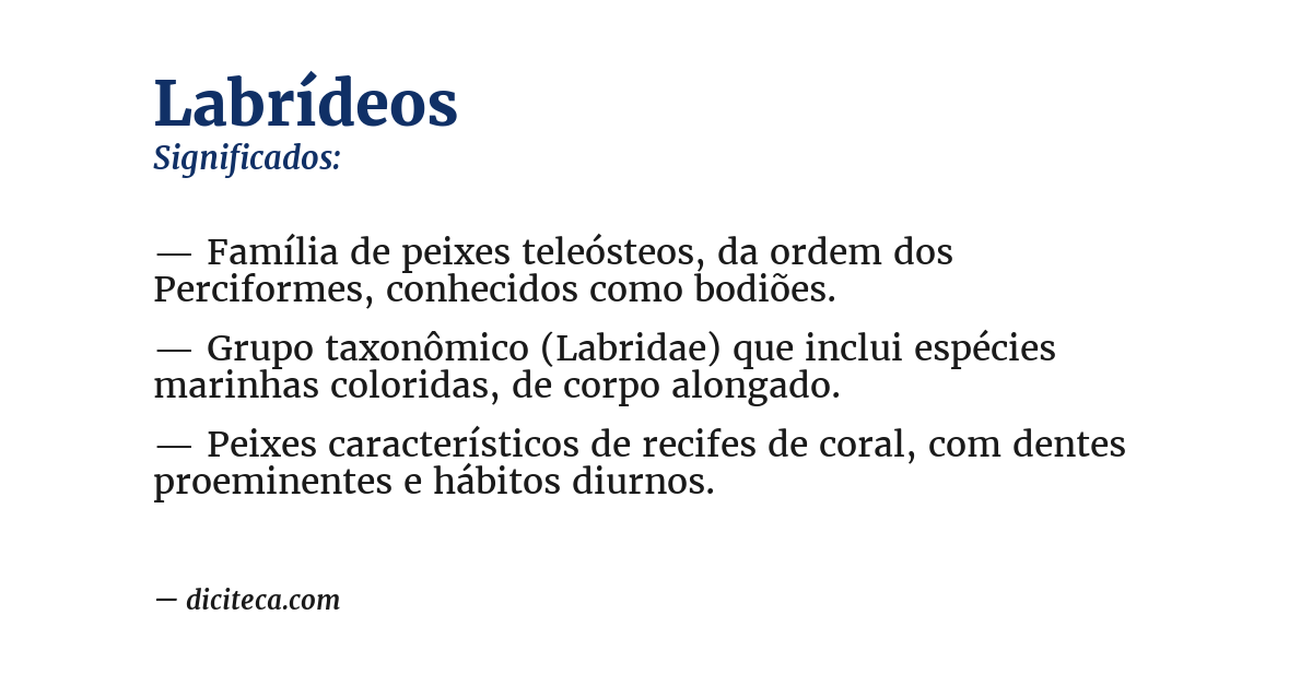 Significado de labrídeos