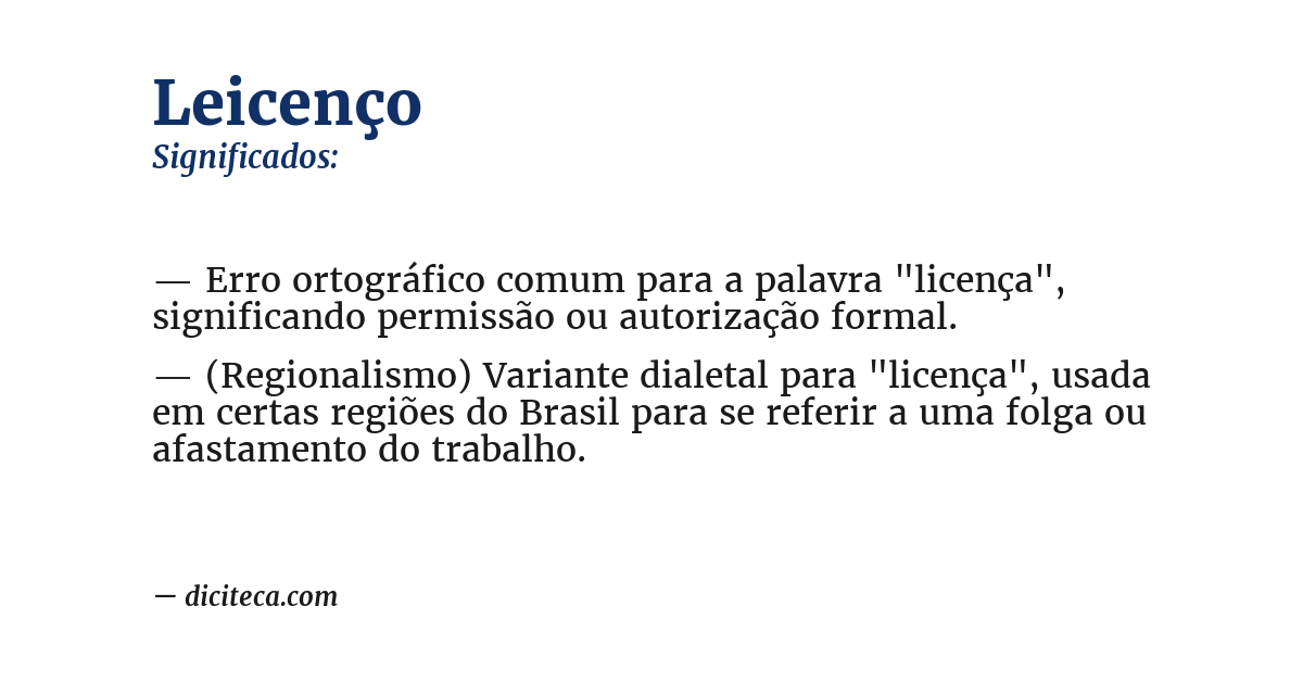 Significado de leicenço