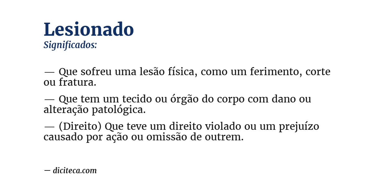 Significado de lesionado