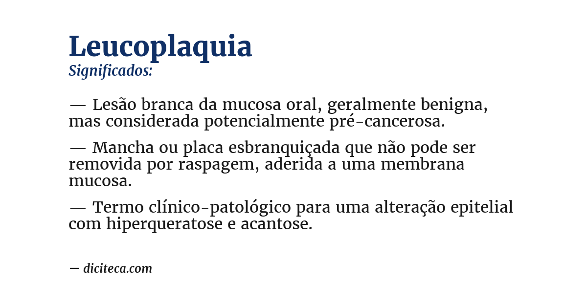 Significado de leucoplaquia