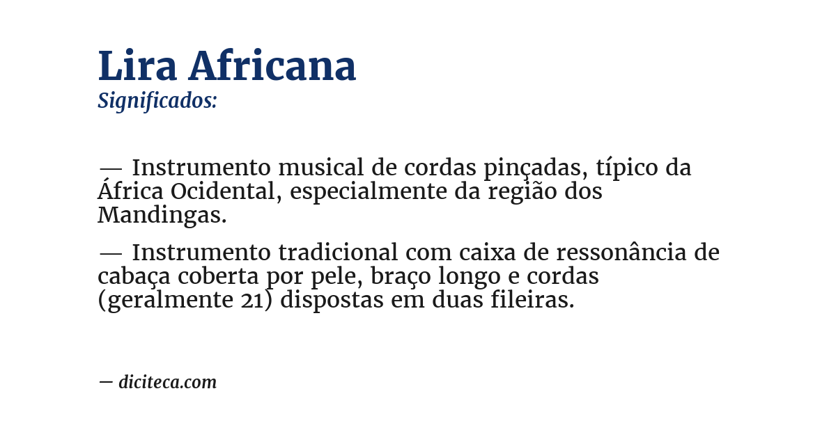 Significado de lira africana