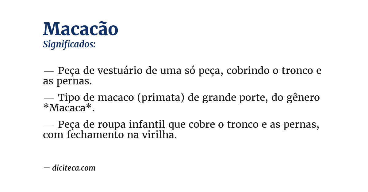 Significado de macacão