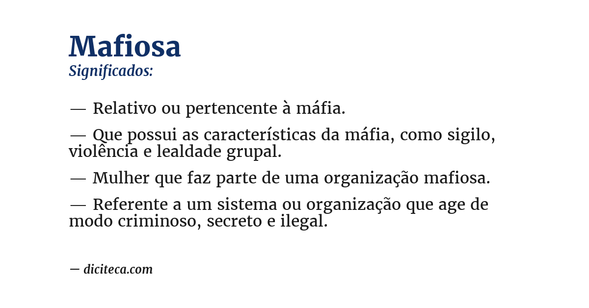 Significado de mafiosa