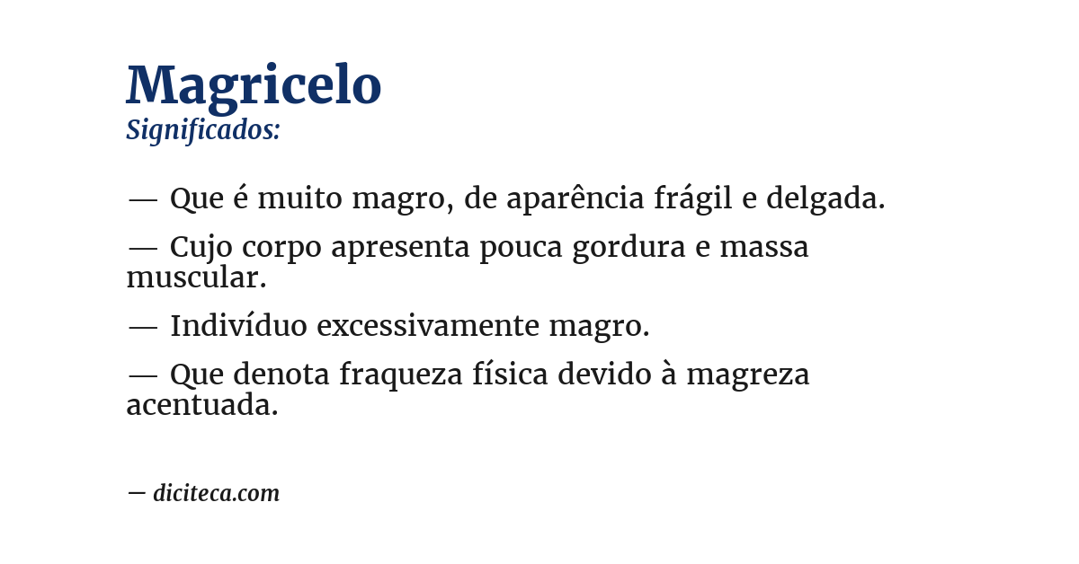 Significado de magricelo