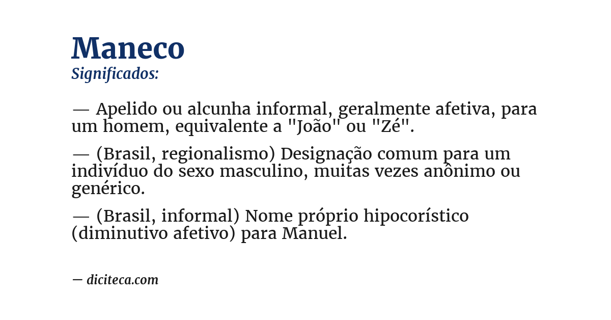 Significado de maneco
