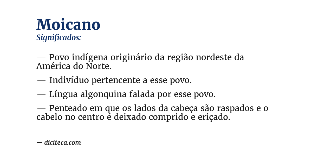 Significado de moicano