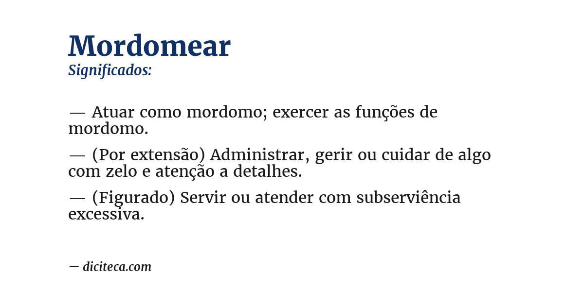 Significado de mordomear