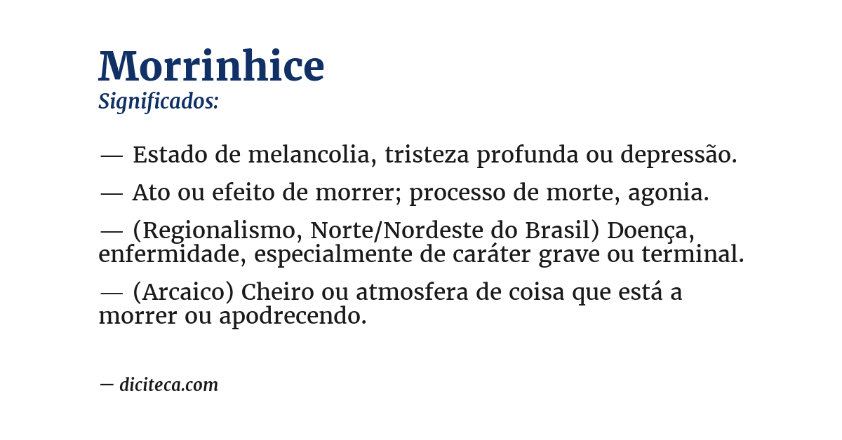 Significado de morrinhice