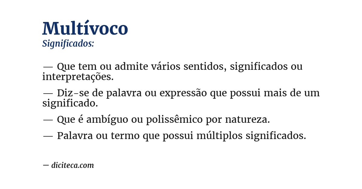 Significado de multívoco