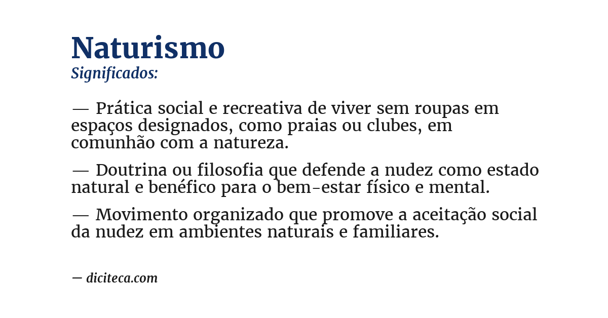 Significado de naturismo