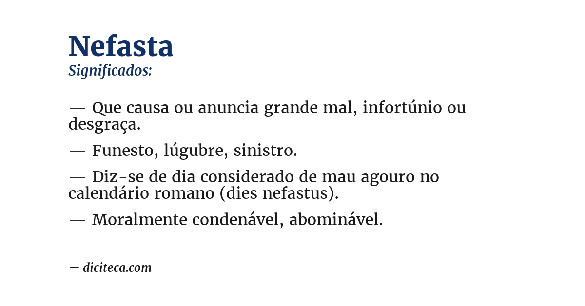 Significado de nefasta