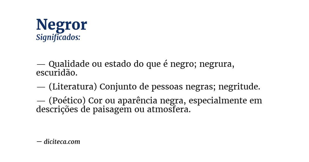 Significado de negror
