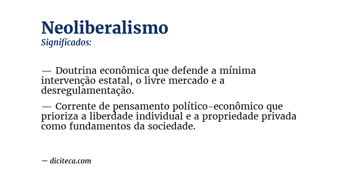 Significado de neoliberalismo
