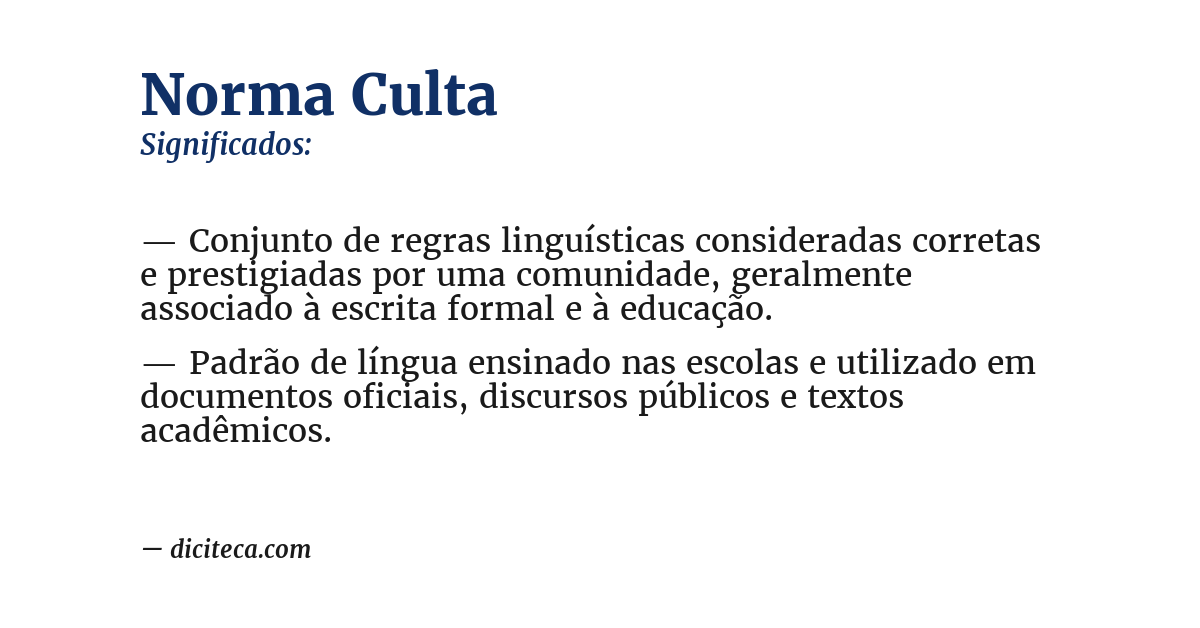 Significado de norma culta