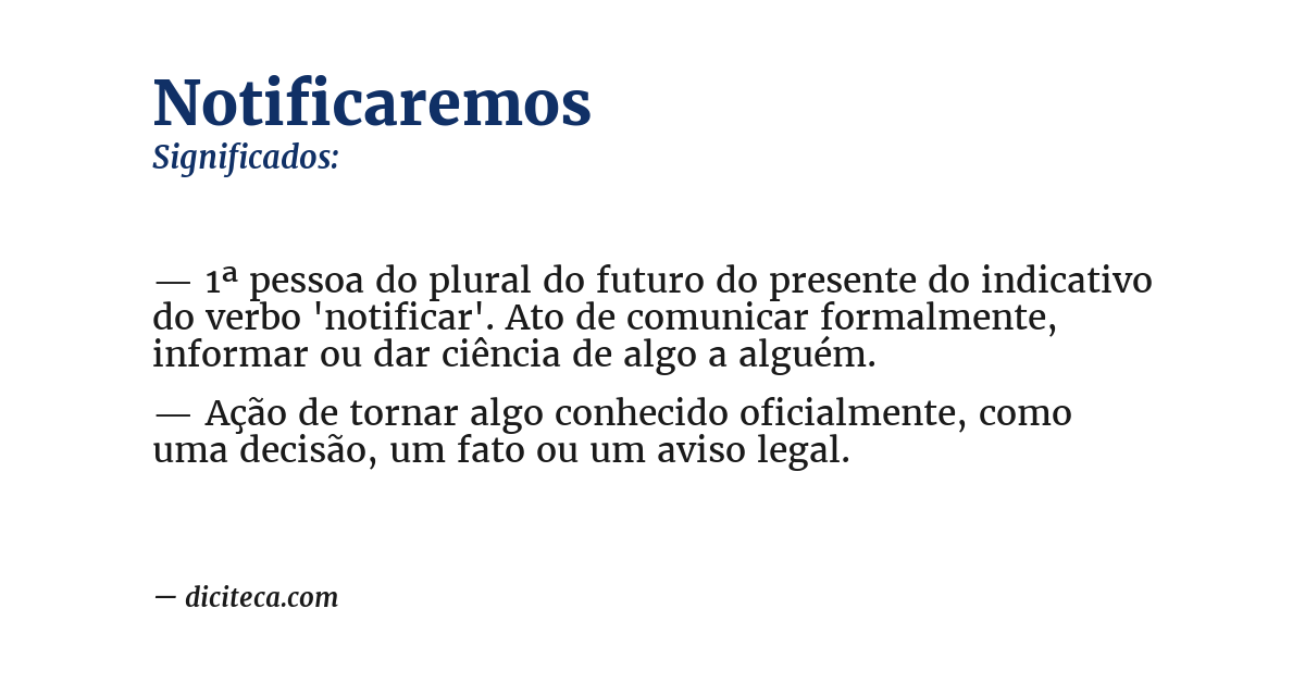 Significado de notificaremos