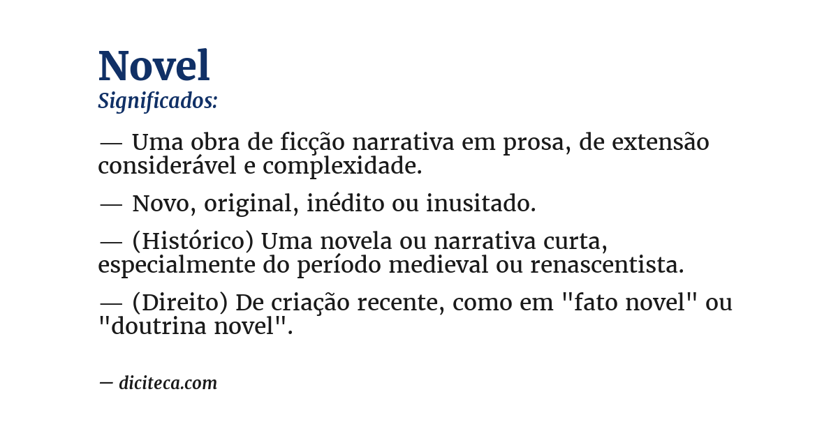 Significado de novel
