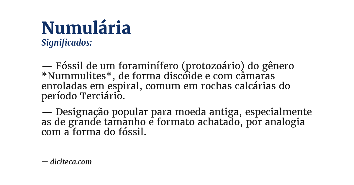 Significado de numulária