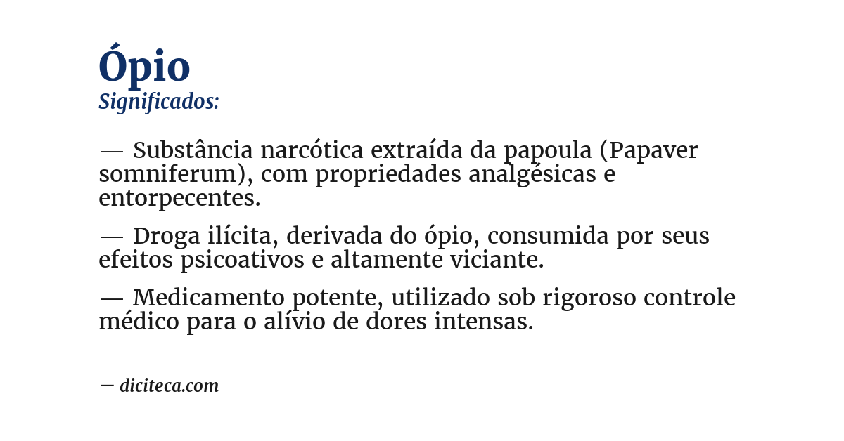 Significado de ópio