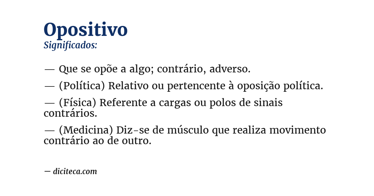 Significado de opositivo