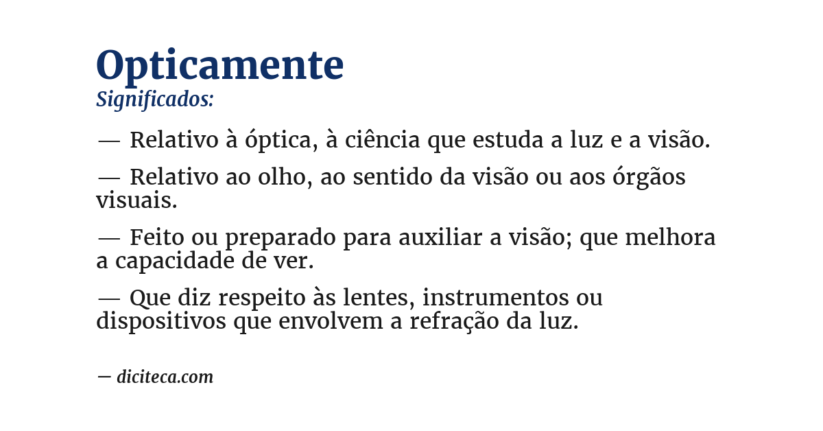 Significado de opticamente