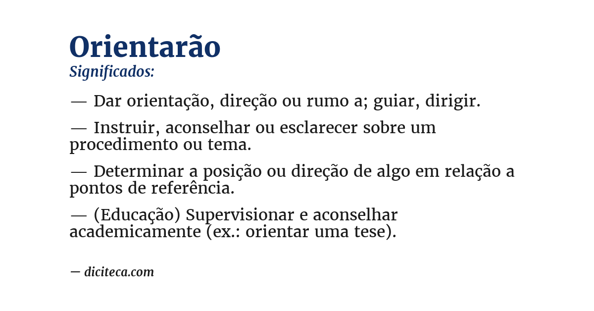 Significado de orientarão