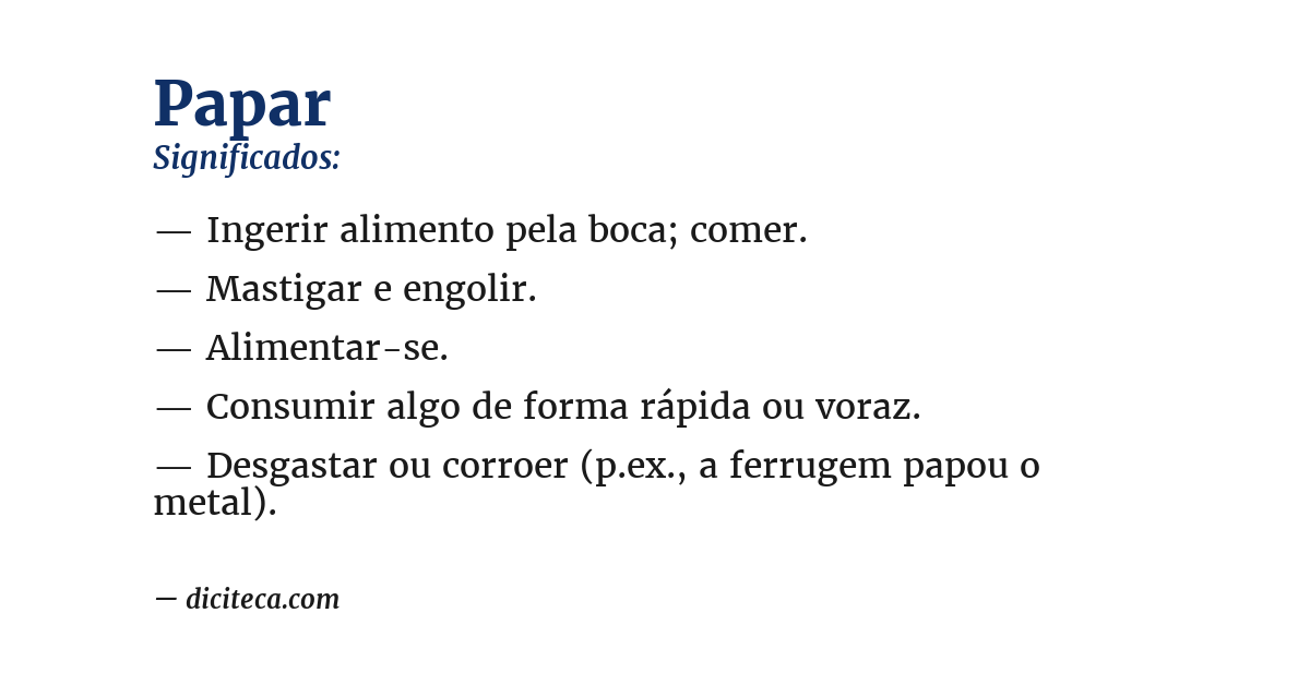 Significado de papar