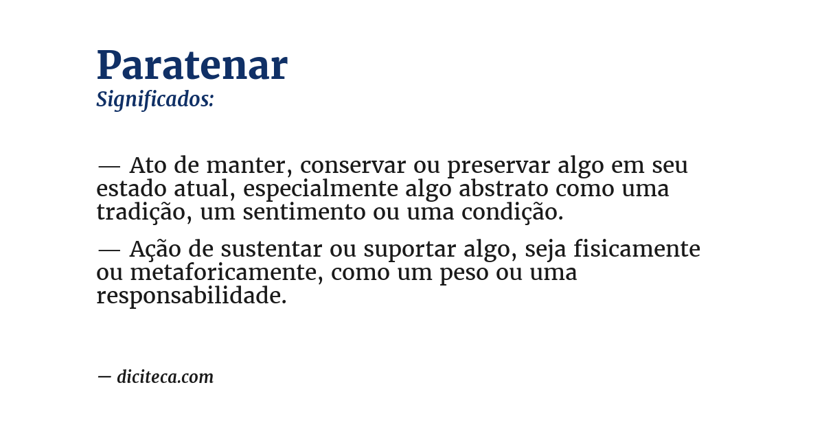 Significado de paratenar