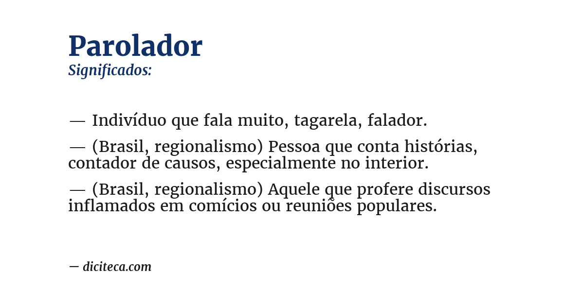 Significado de parolador