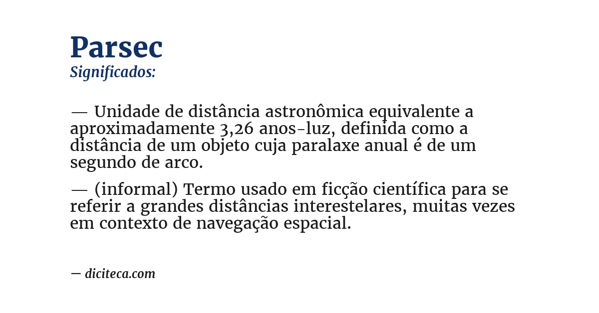 Significado de parsec