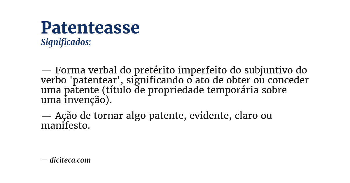 Significado de patenteasse