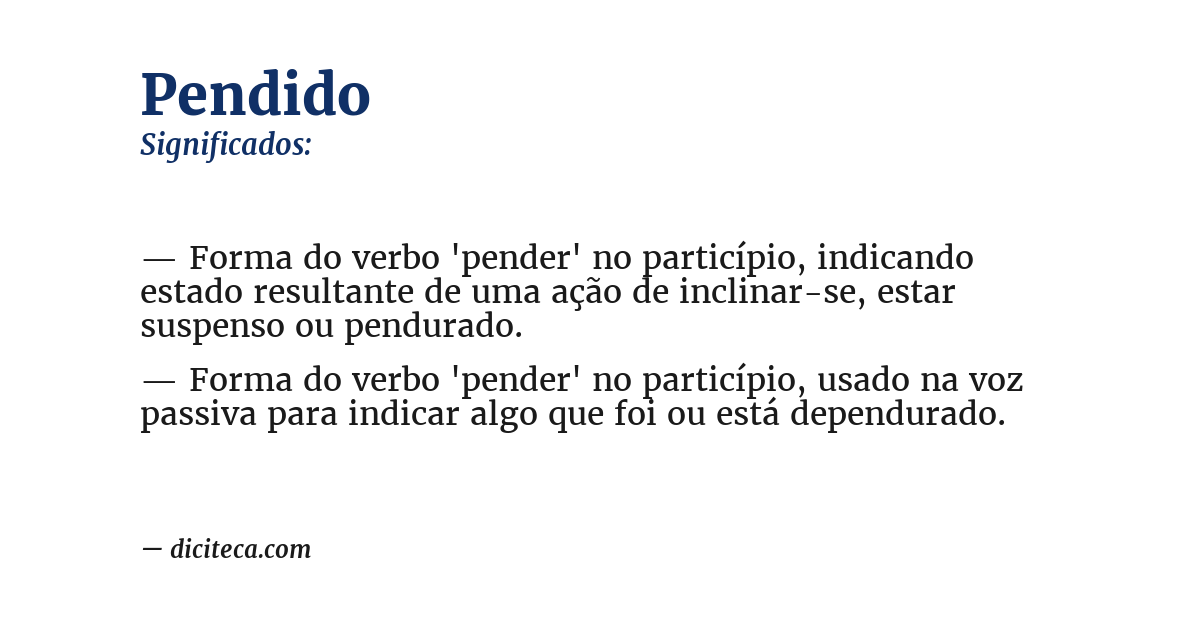 Significado de pendido