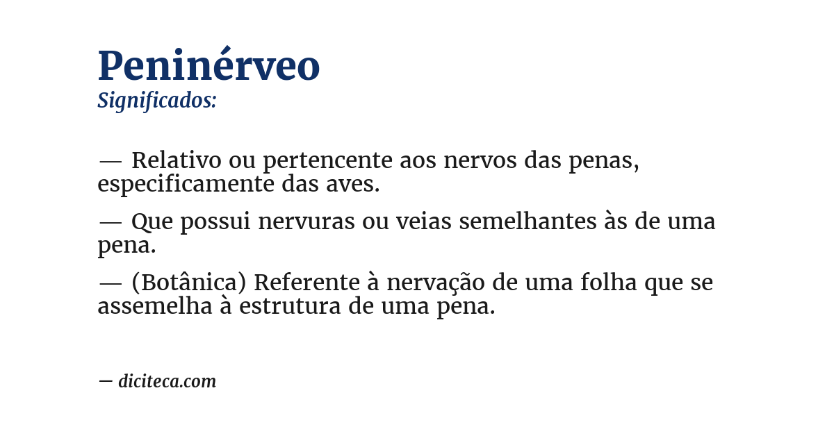 Significado de peninérveo