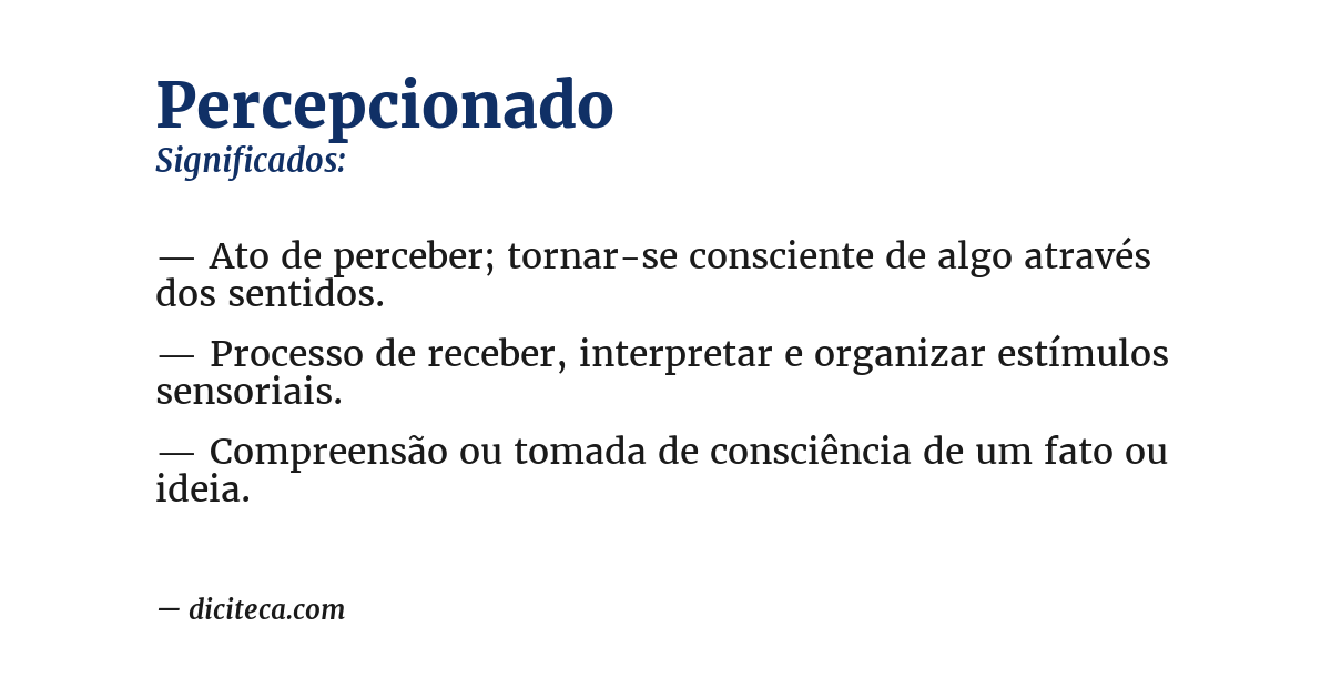Significado de percepcionado