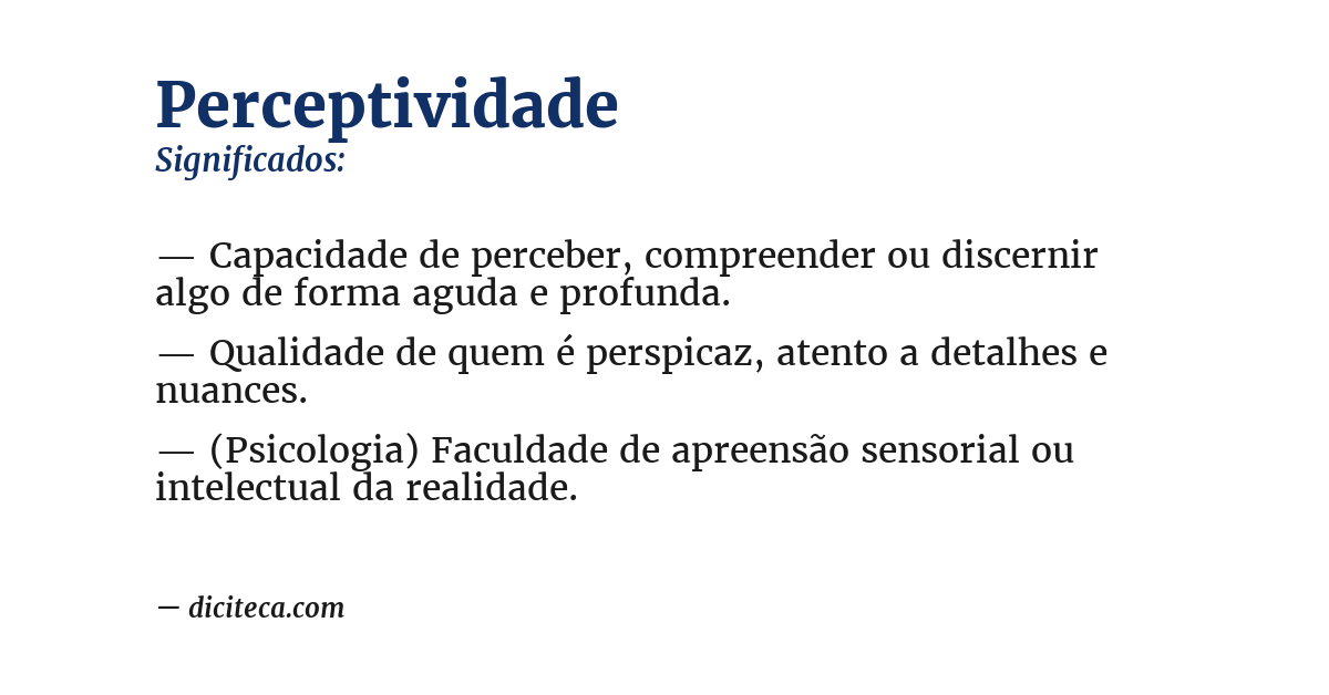 Significado de perceptividade