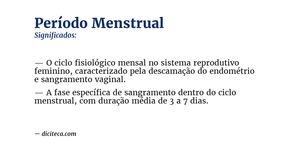 Significado de período menstrual