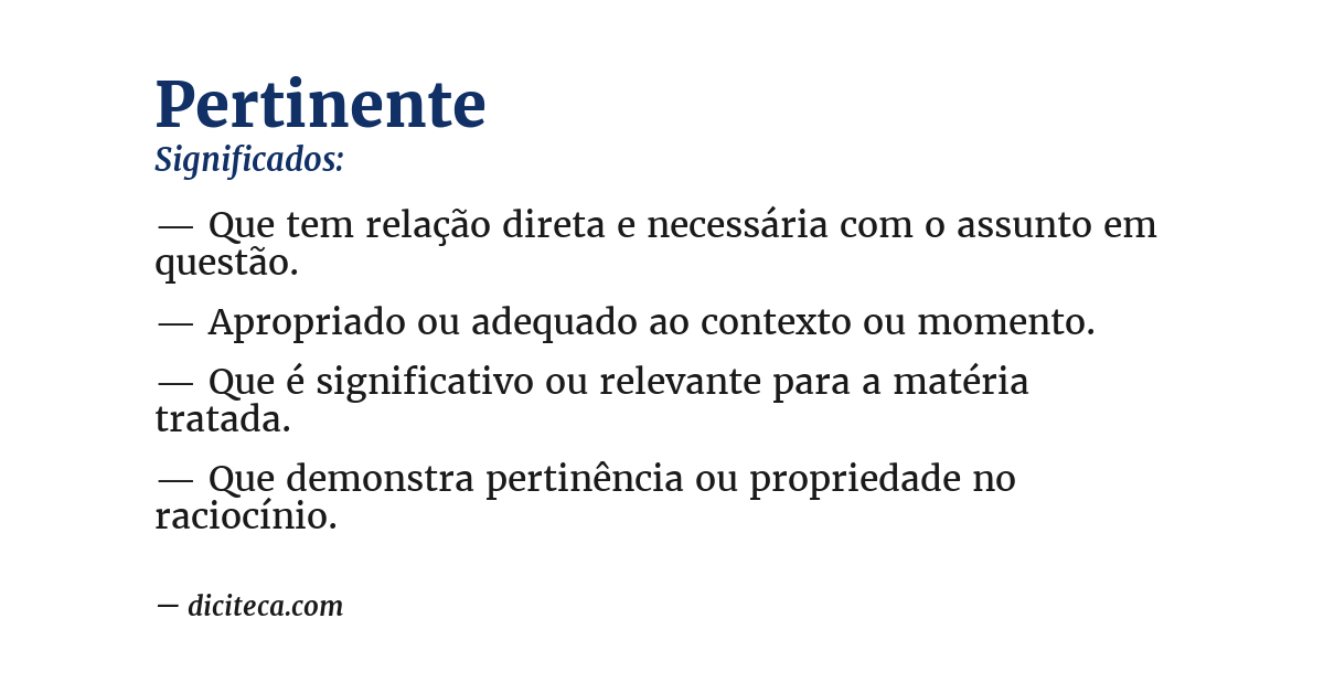 Significado de pertinente