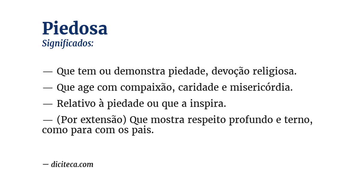 Significado de piedosa