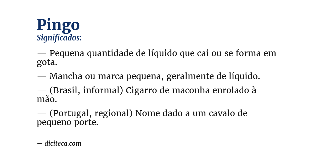 Significado de pingo