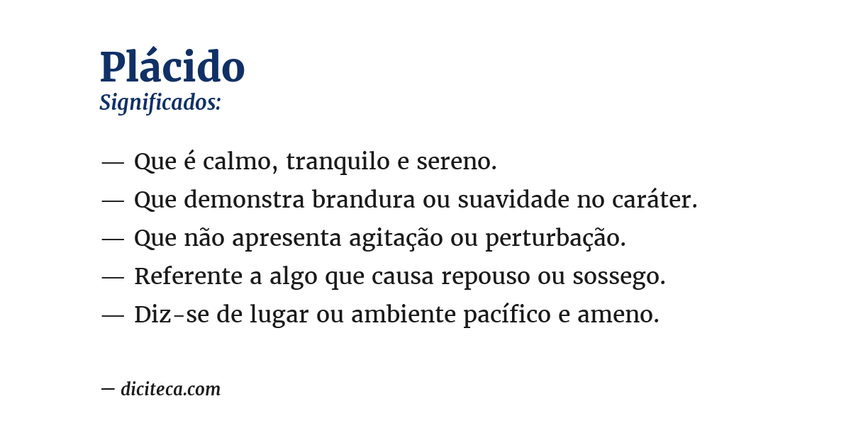 Significado de plácido