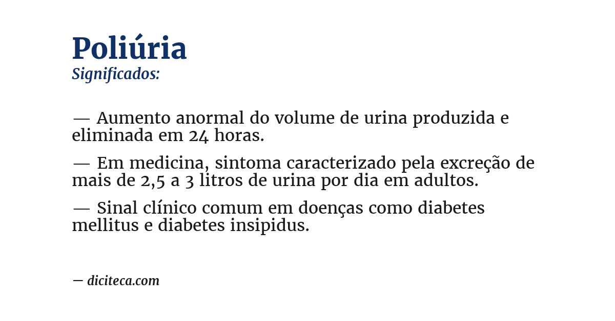 Significado de poliúria