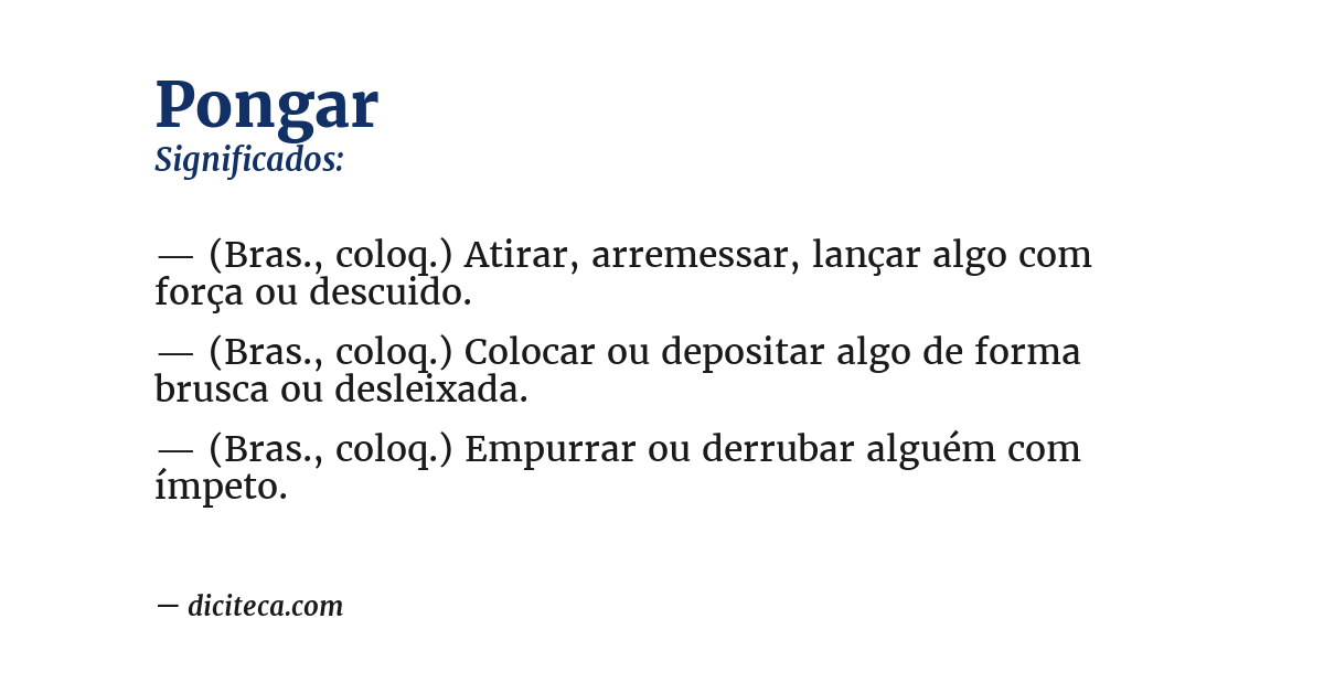 Significado de pongar
