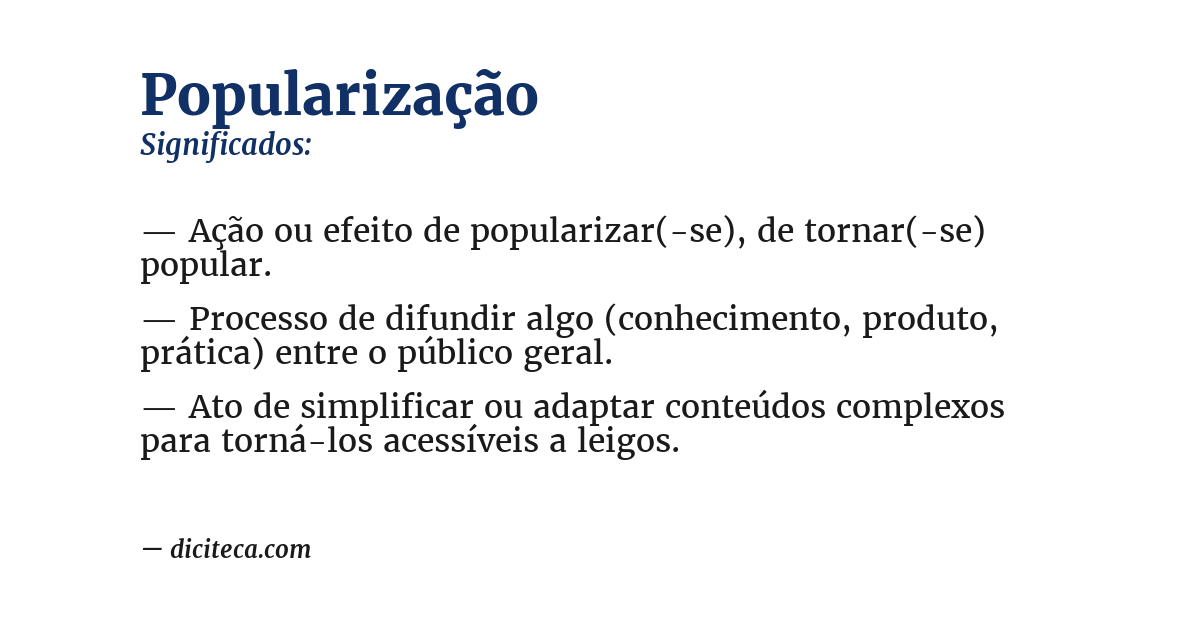 Significado de popularização