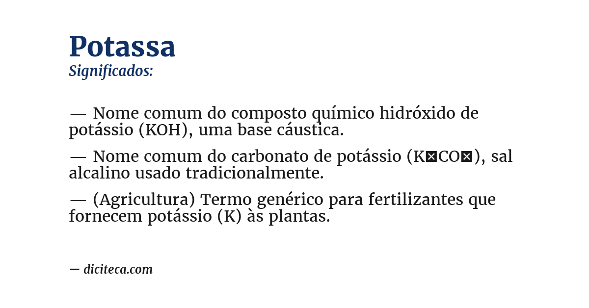 Significado de potassa