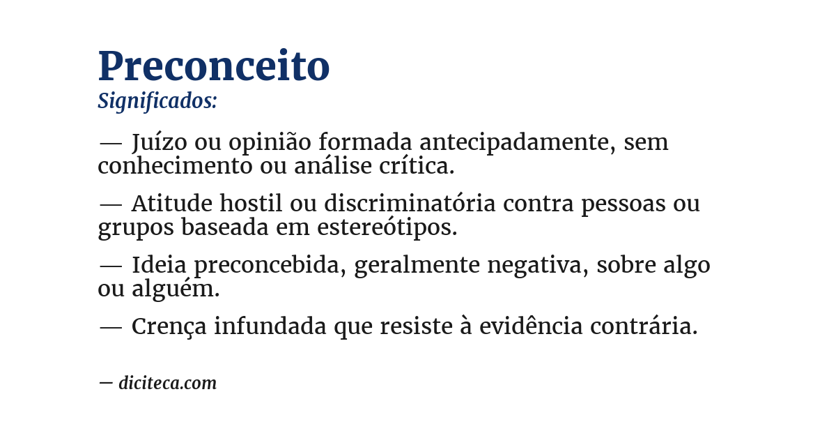 Significado de preconceito
