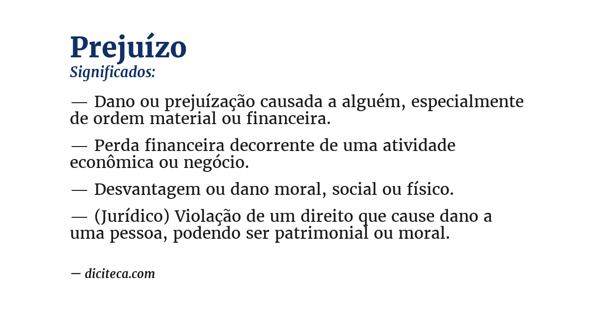 Significado de prejuízo