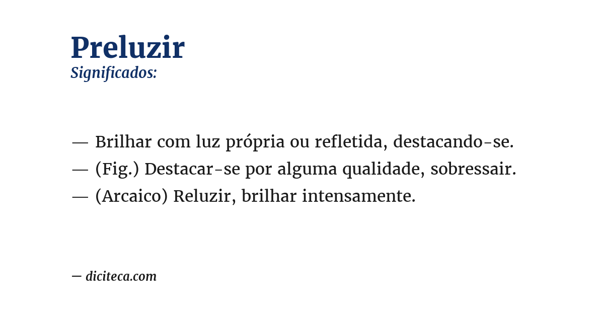 Significado de preluzir