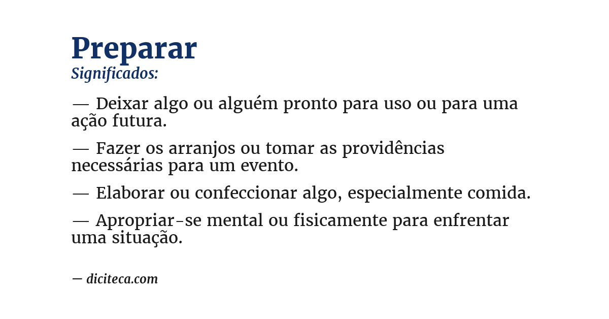 Significado de preparar